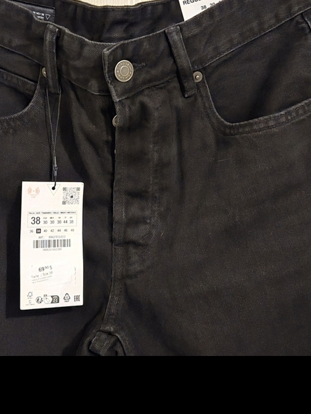 Zara Men’s Slim Straight Jeans - Black